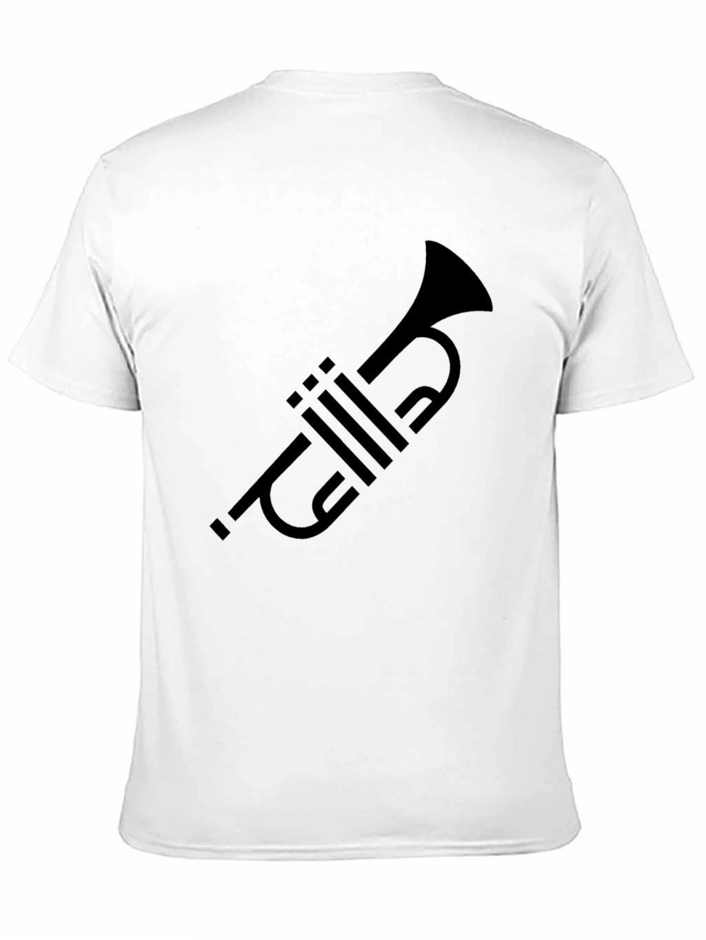 Trumpet Graphic Tee - Black Cotton Musician T-Shirt