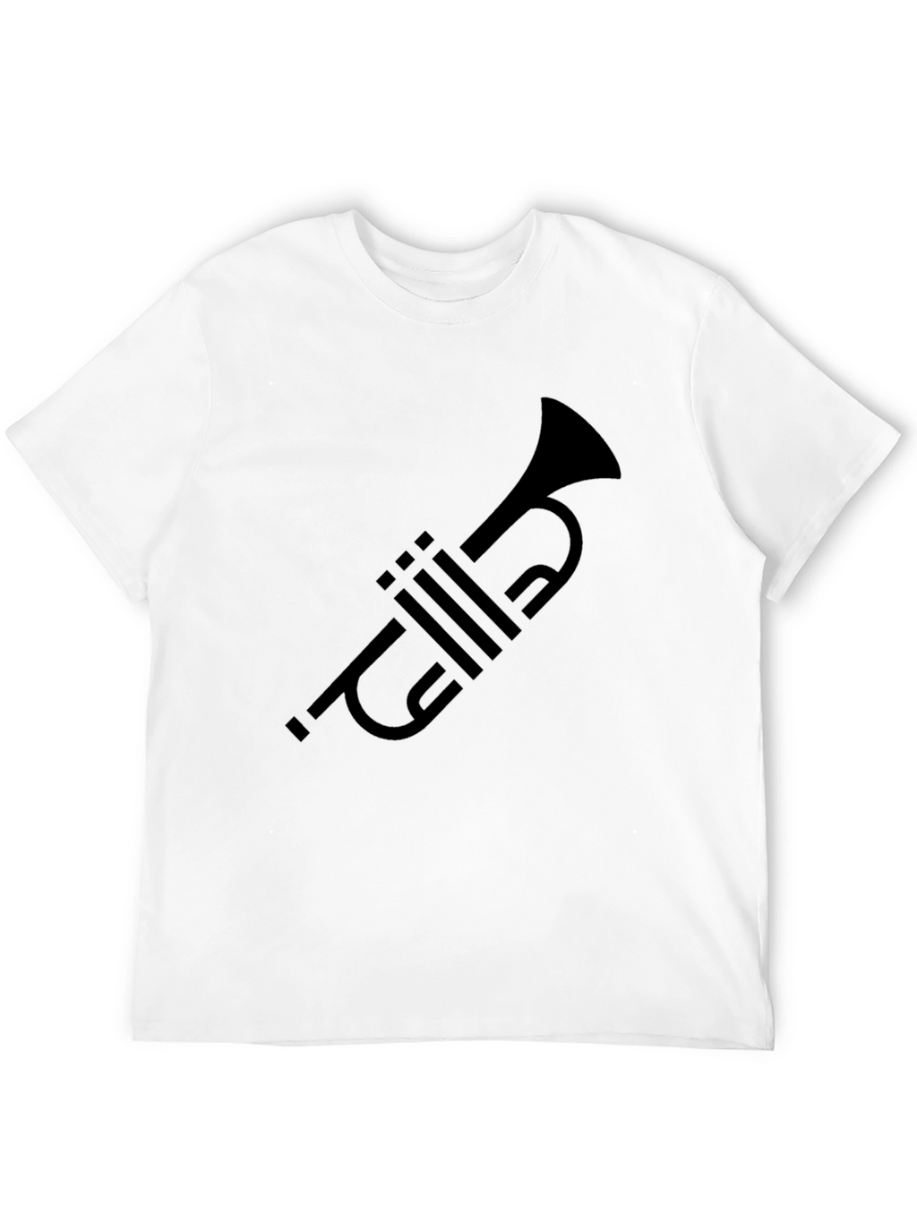 Trumpet Graphic Tee - Black Cotton Musician T-Shirt