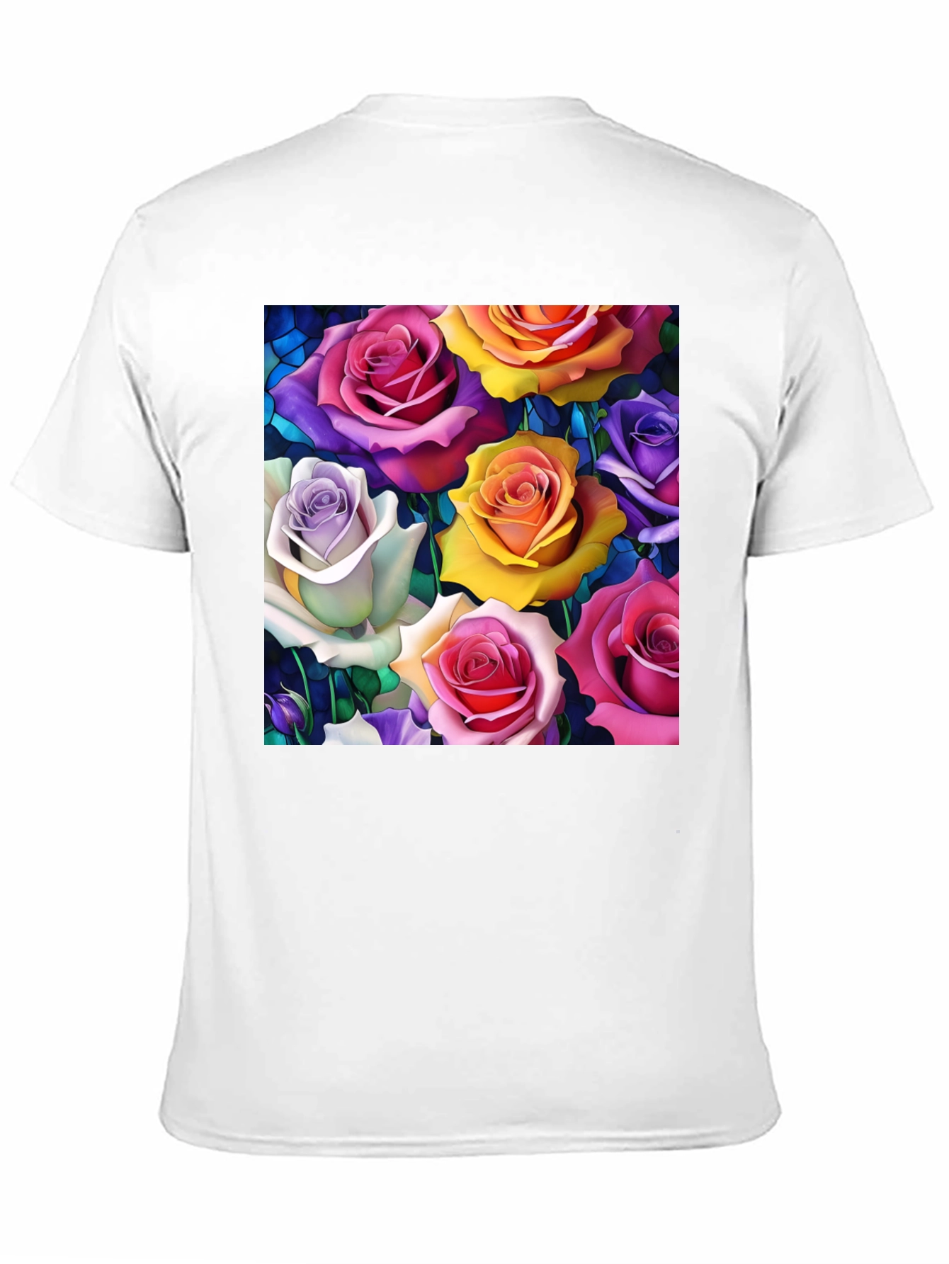 Vibrant Roses Graphic Tee - Floral Pattern T-Shirt