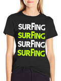 Surfing Graphic Tee - Black T-Shirt