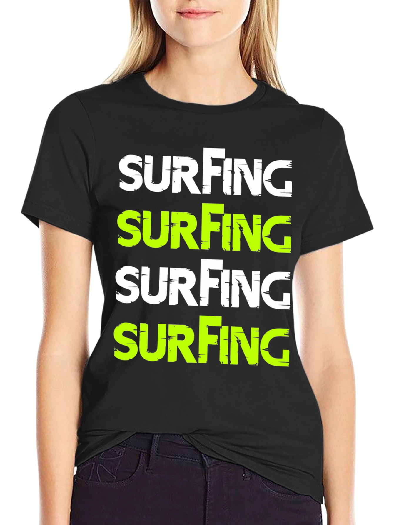 Surfing Graphic Tee - Black T-Shirt