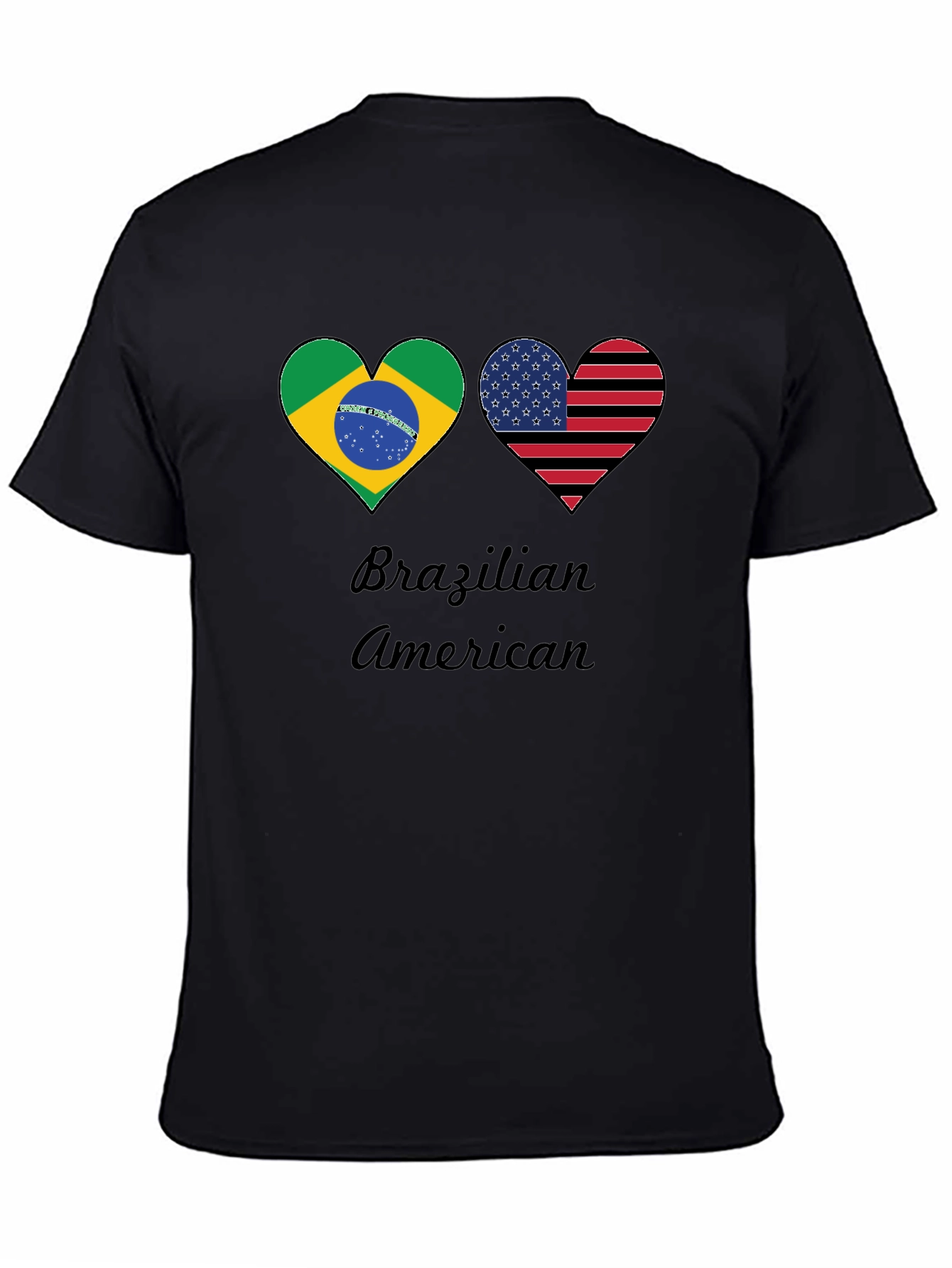 Brazilian American Flag Heart T-Shirt