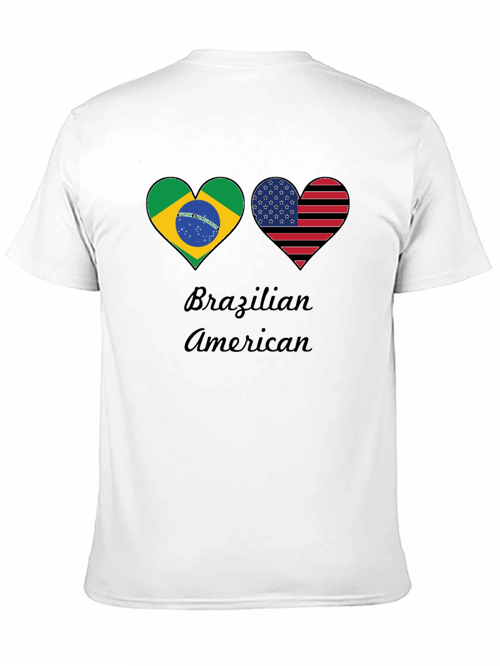 Brazilian American Flag Heart T-Shirt