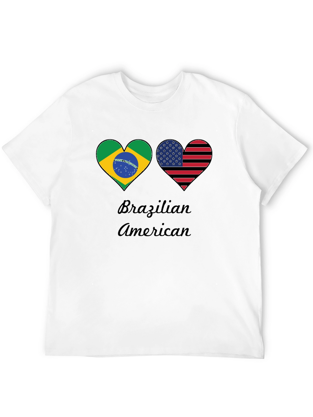 Brazilian American Flag Heart T-Shirt
