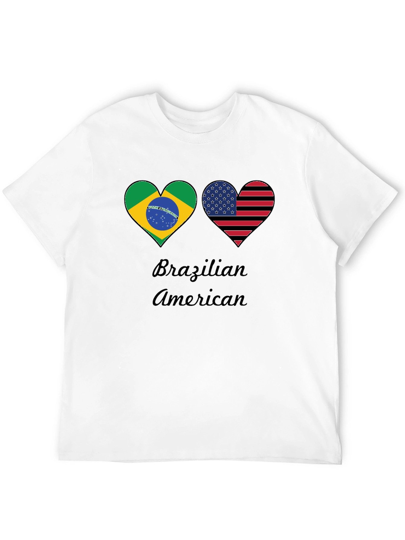 Brazilian American Flag Heart T-Shirt