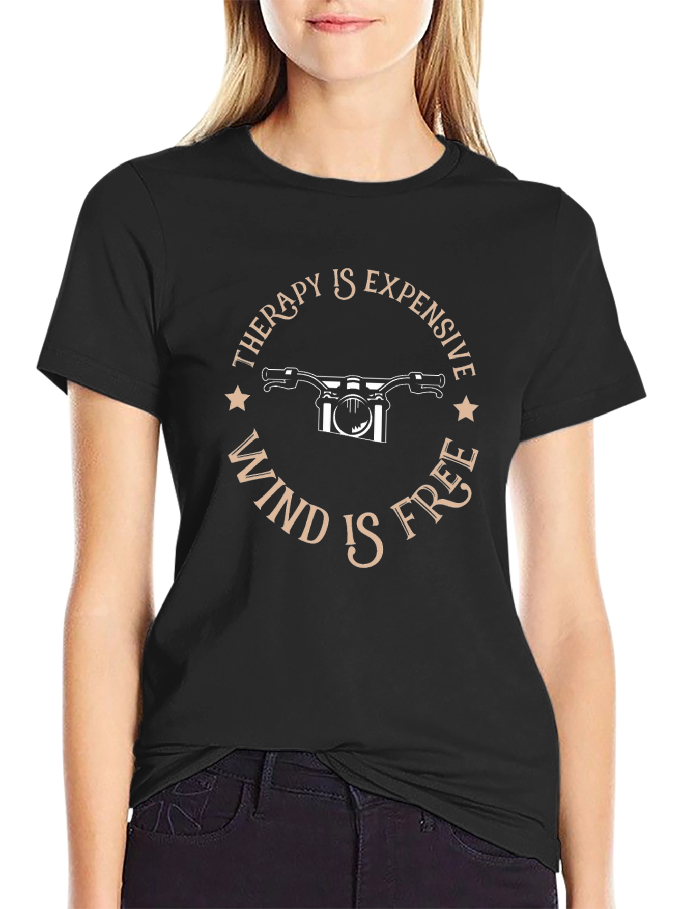 Therapy is Expensive Wind is Free Black T-Shirt