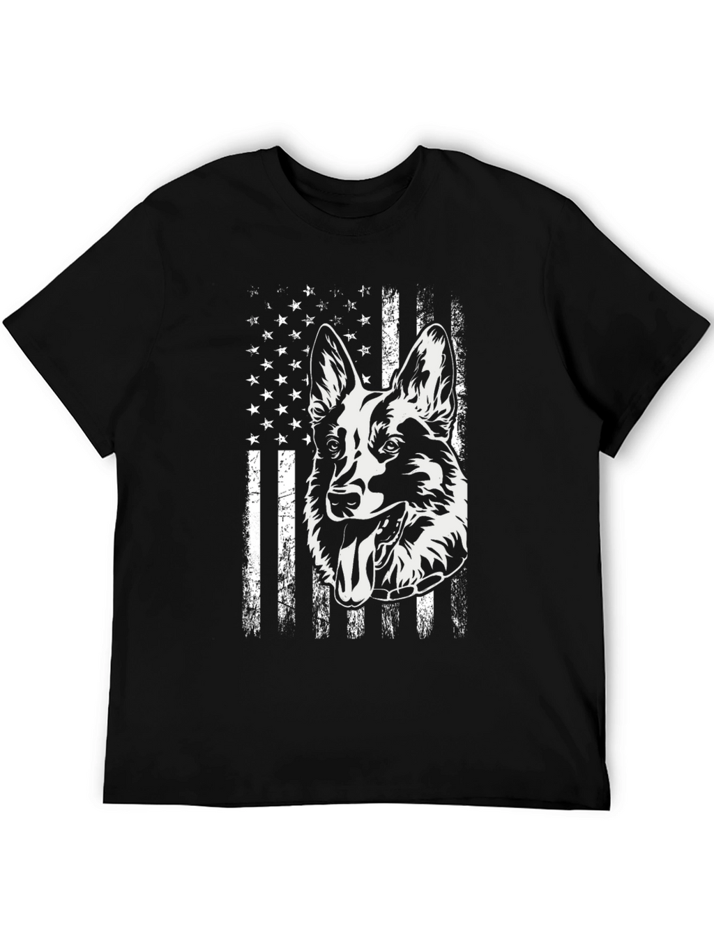 German Shepherd American Flag T-Shirt