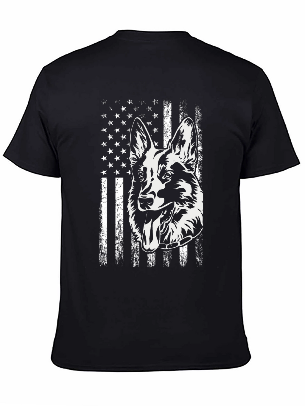 German Shepherd American Flag T-Shirt