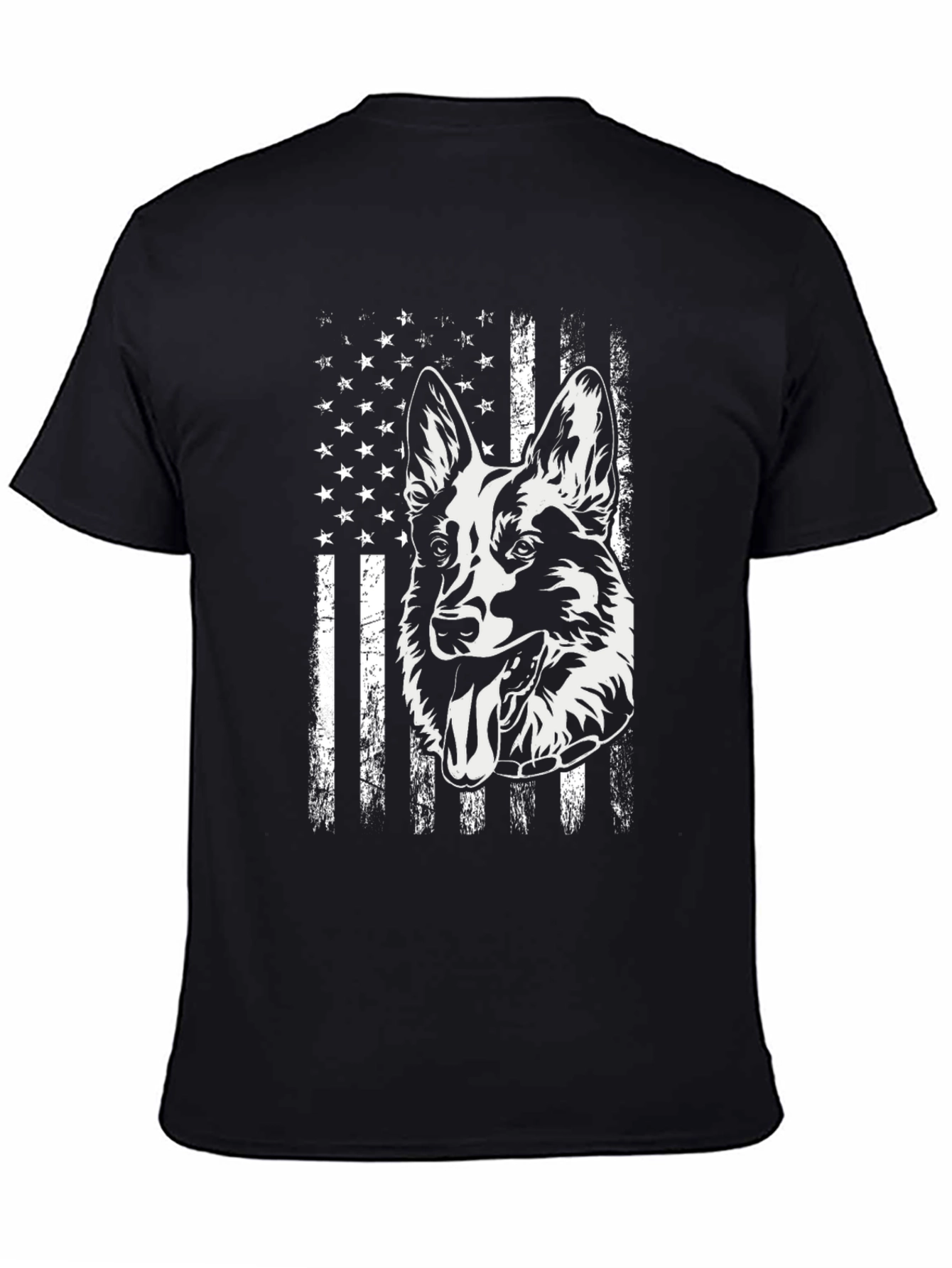 German Shepherd American Flag T-Shirt