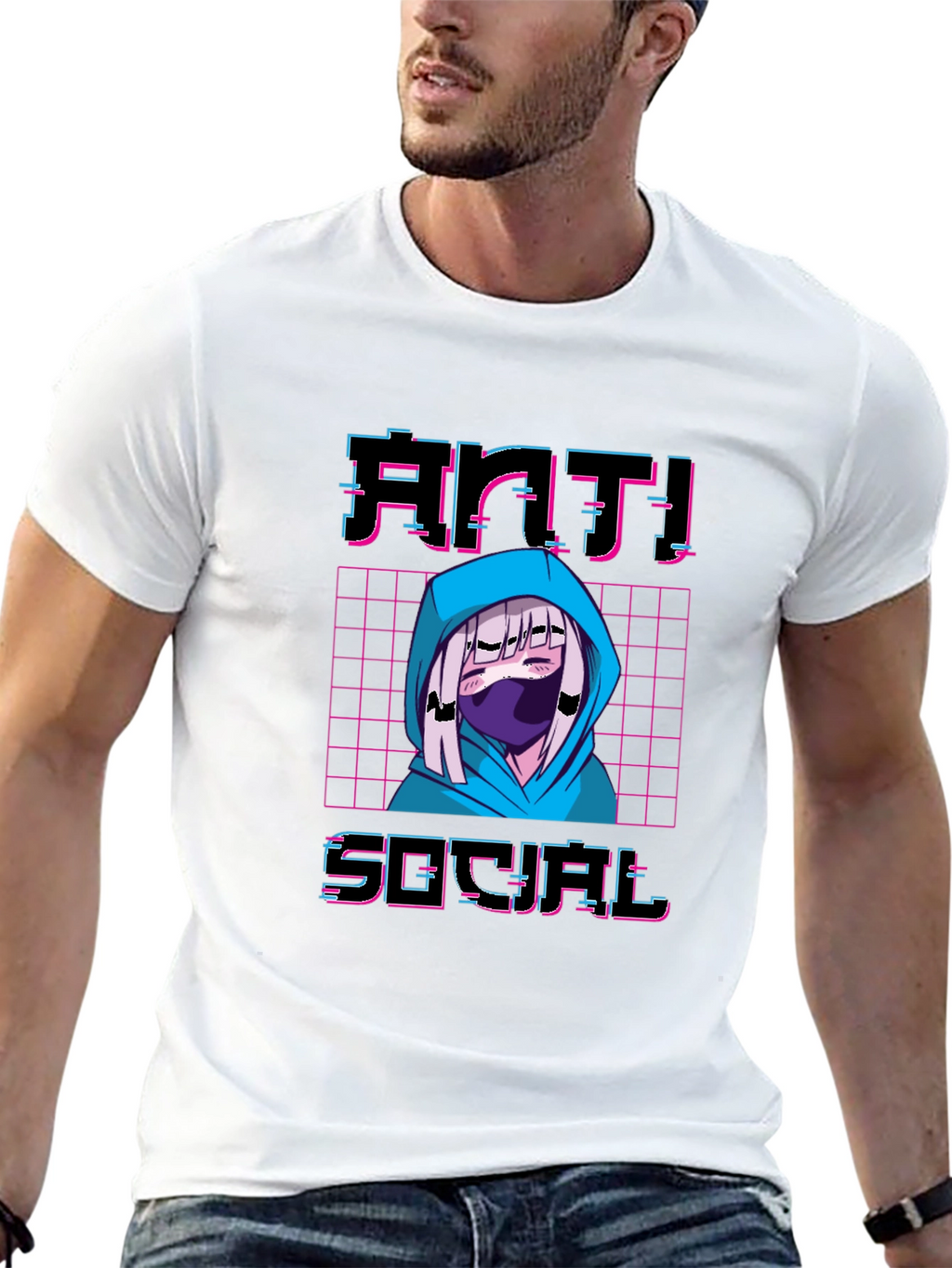 Anti-Social Anime T-Shirt - Vaporwave Aesthetic