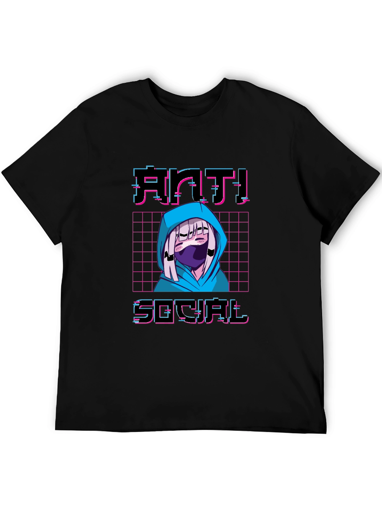 Anti-Social Anime T-Shirt - Vaporwave Aesthetic