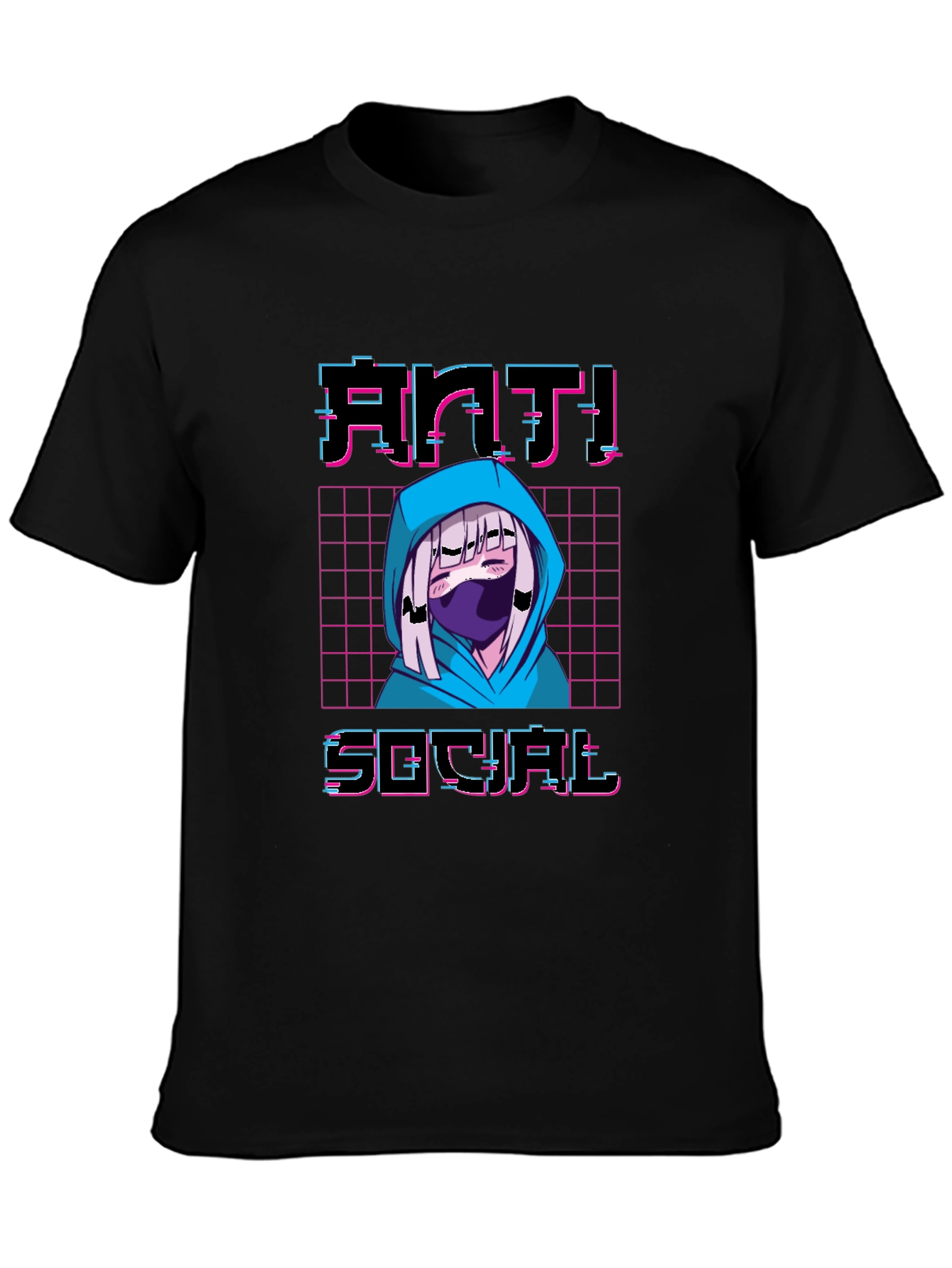 Anti-Social Anime T-Shirt - Vaporwave Aesthetic