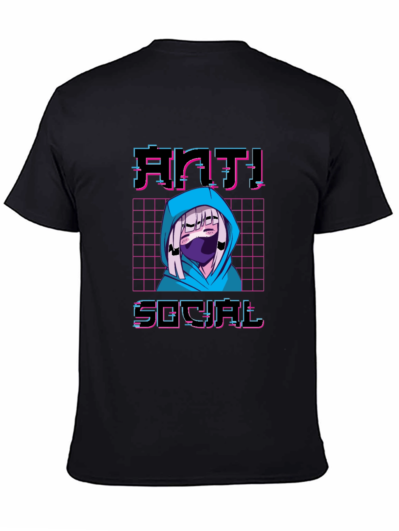 Anti-Social Anime T-Shirt - Vaporwave Aesthetic