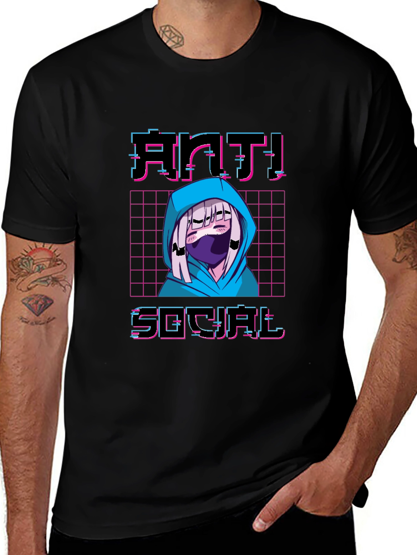Anti-Social Anime T-Shirt - Vaporwave Aesthetic
