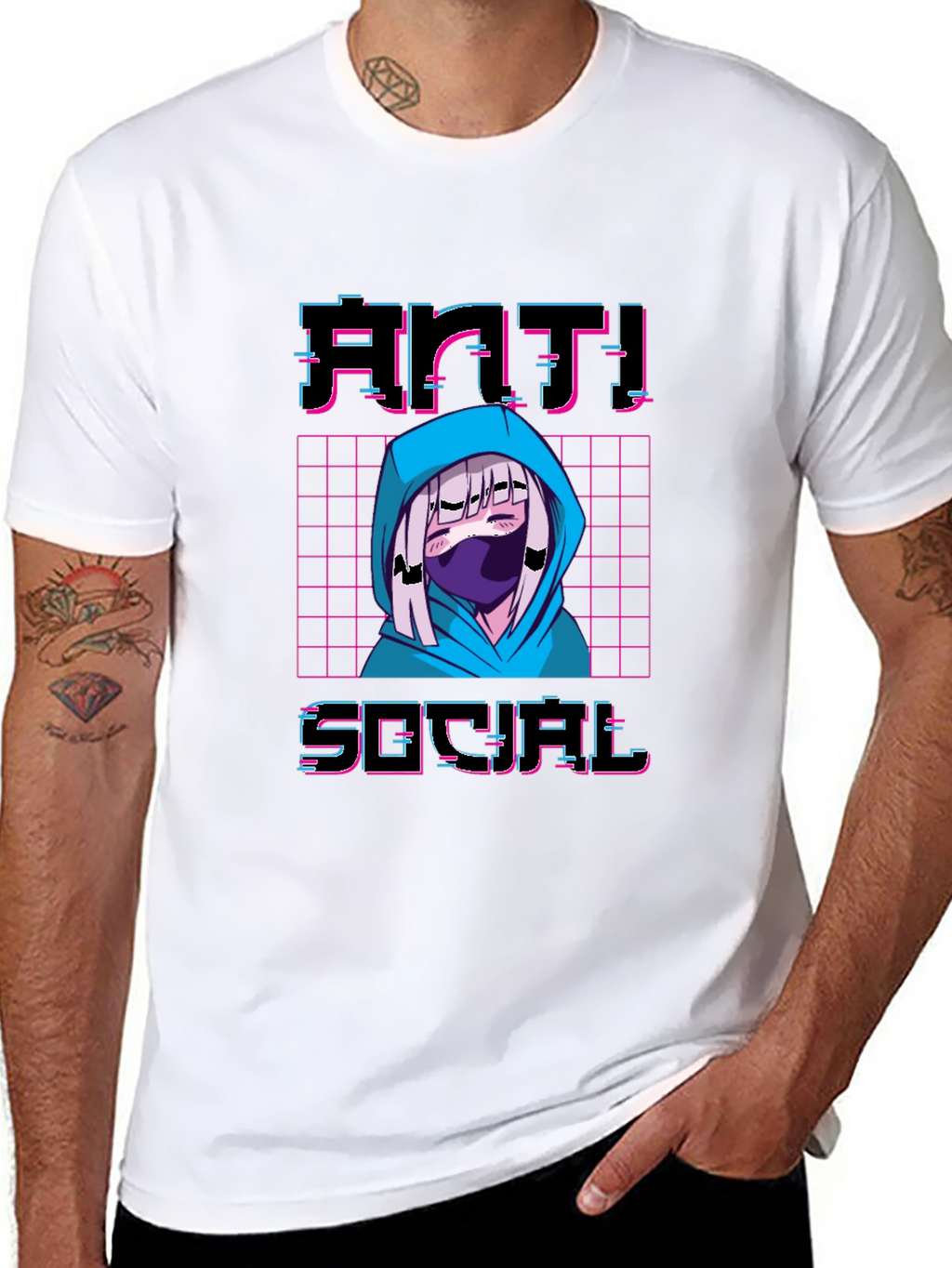 Anti-Social Anime T-Shirt - Vaporwave Aesthetic