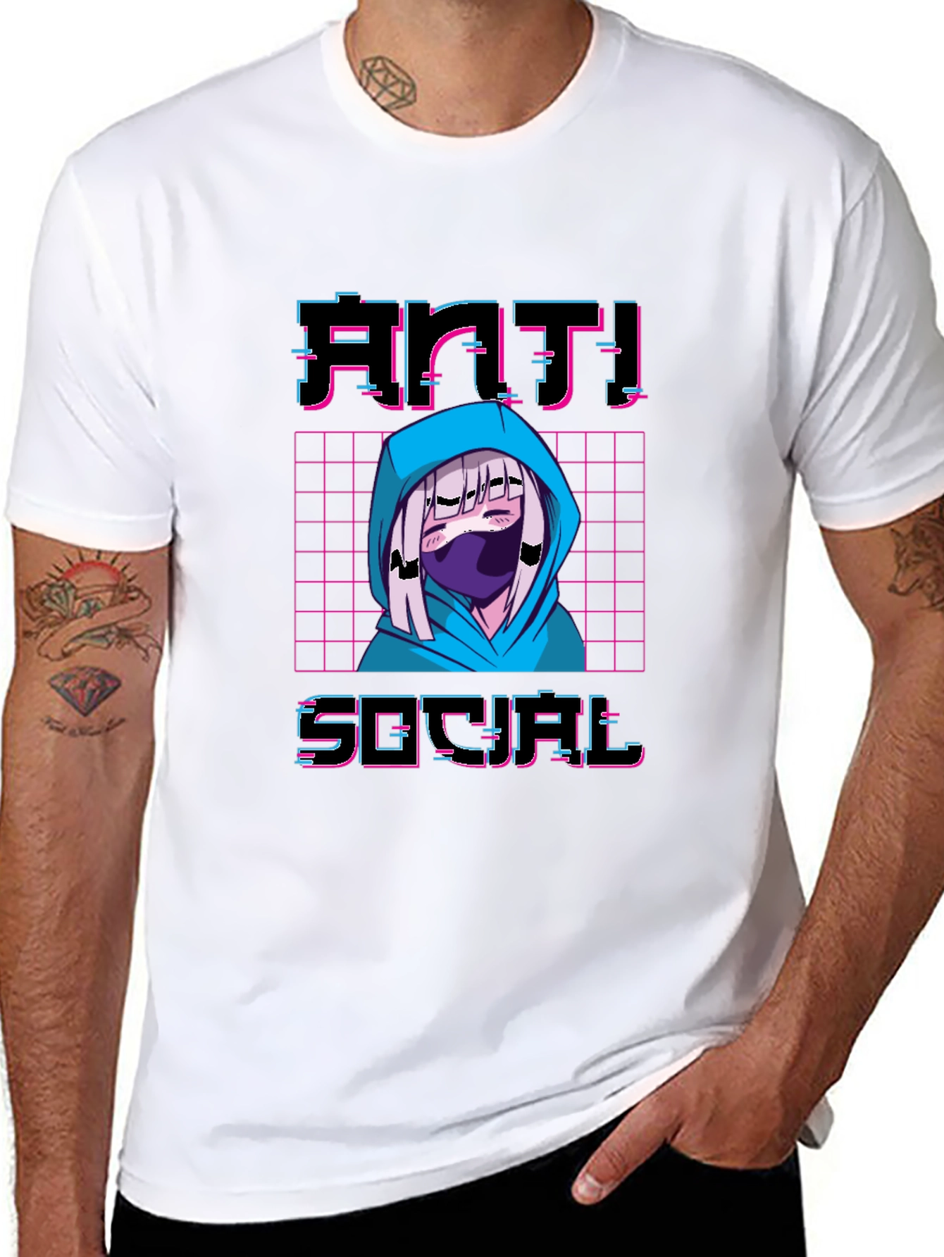 Anti-Social Anime T-Shirt - Vaporwave Aesthetic