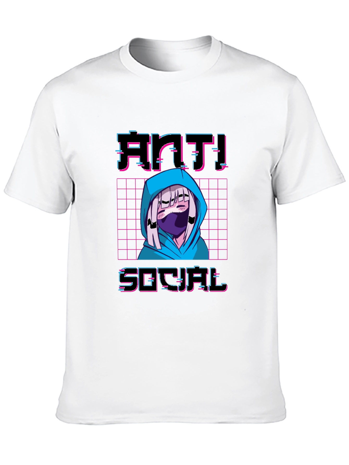 Anti-Social Anime T-Shirt - Vaporwave Aesthetic