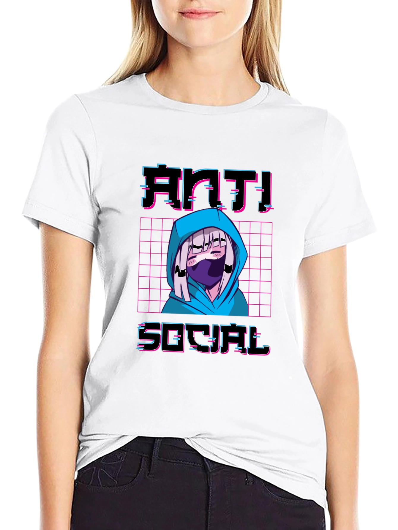 Anti-Social Anime T-Shirt - Vaporwave Aesthetic