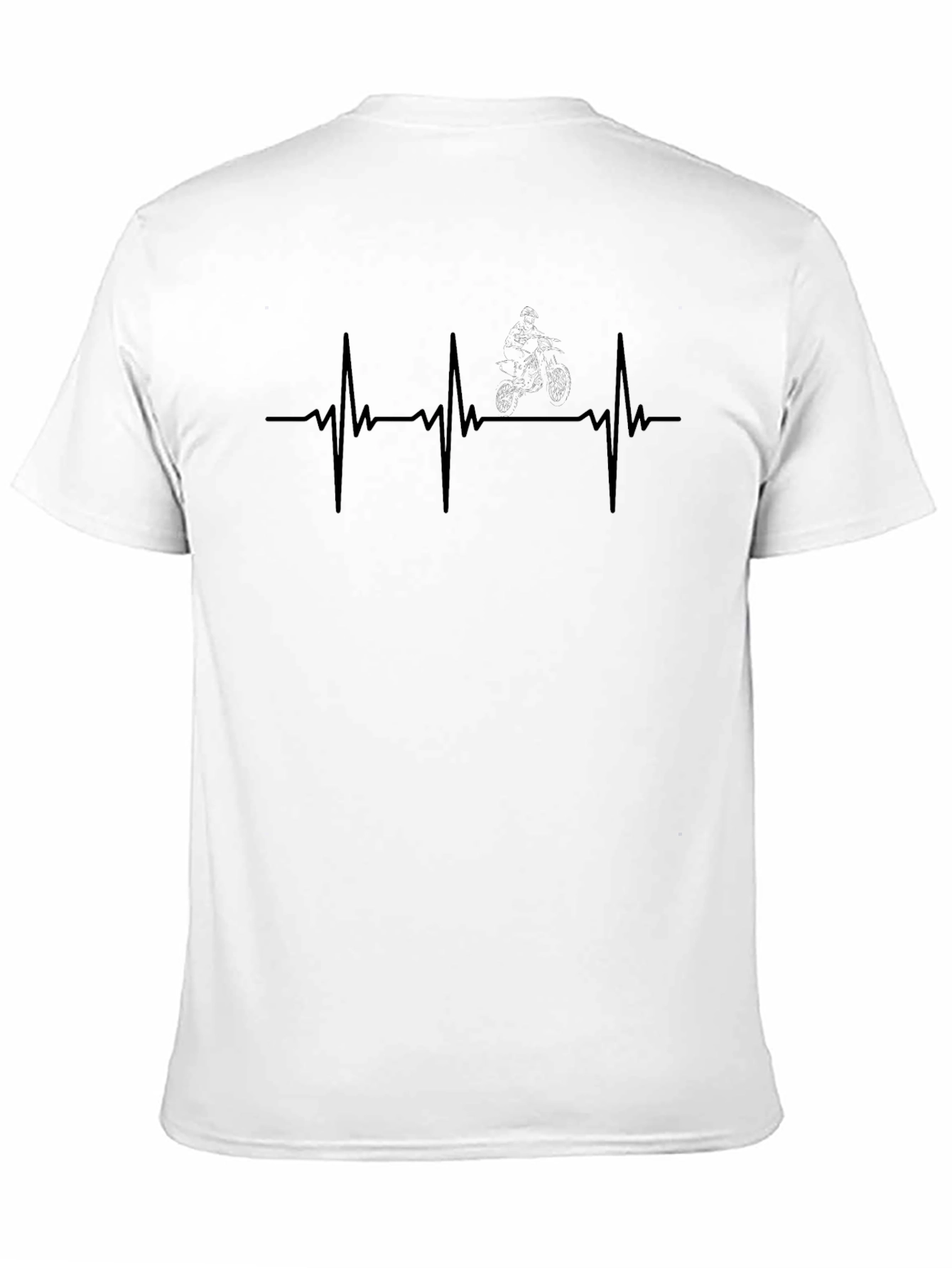 Heartbeat Biker Graphic Tee - Black Casual Shirt