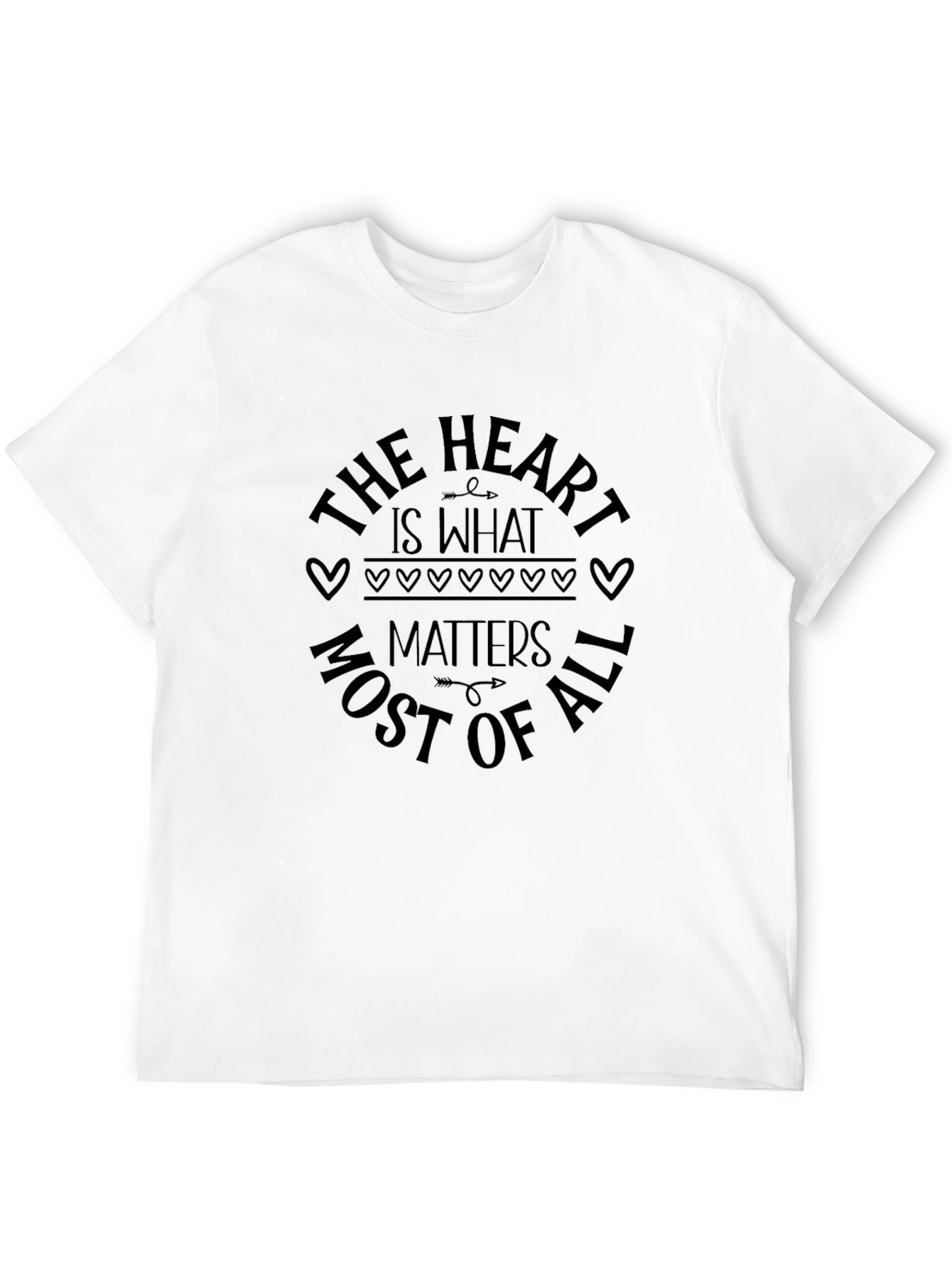 Heart Matters T-Shirt - Black Crew Neck Tee