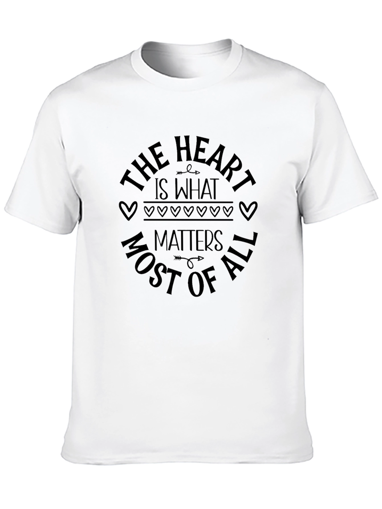 Heart Matters T-Shirt - Black Crew Neck Tee