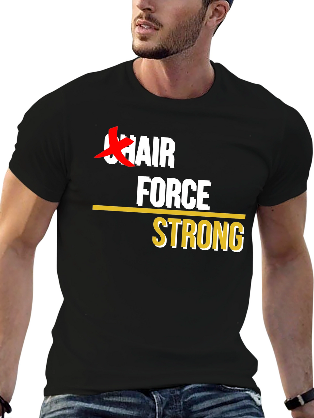 Chair Force Strong T-Shirt - Black
