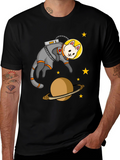 Astronaut Cat Black T-Shirt