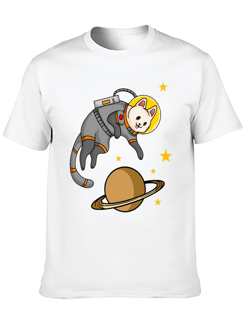 Astronaut Cat Black T-Shirt
