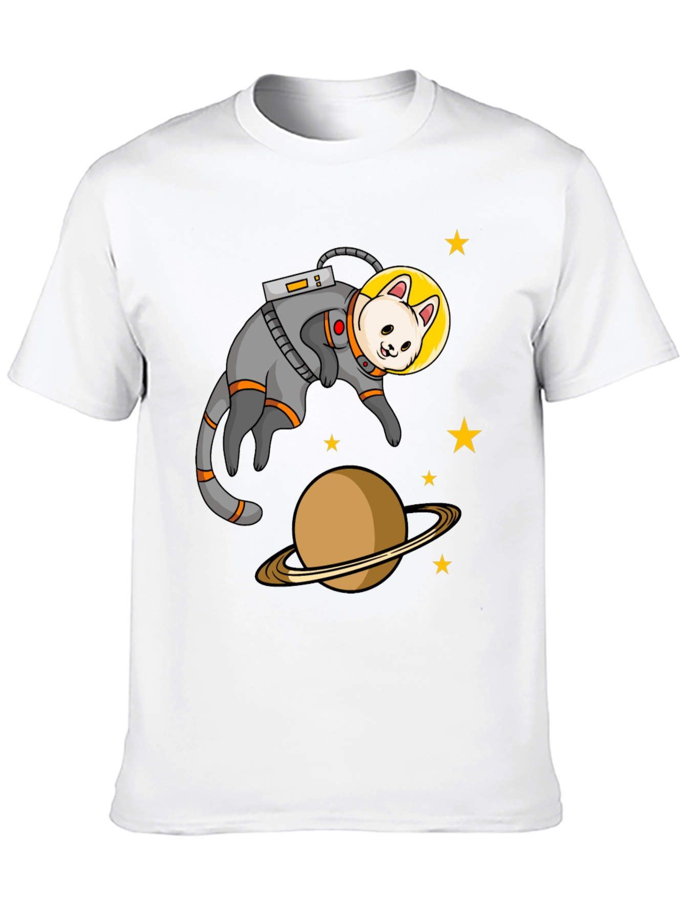 Astronaut Cat Black T-Shirt