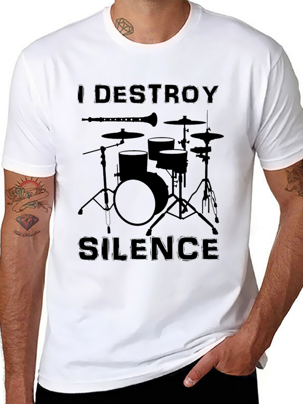 I Destroy Silence Drum Set T-Shirt