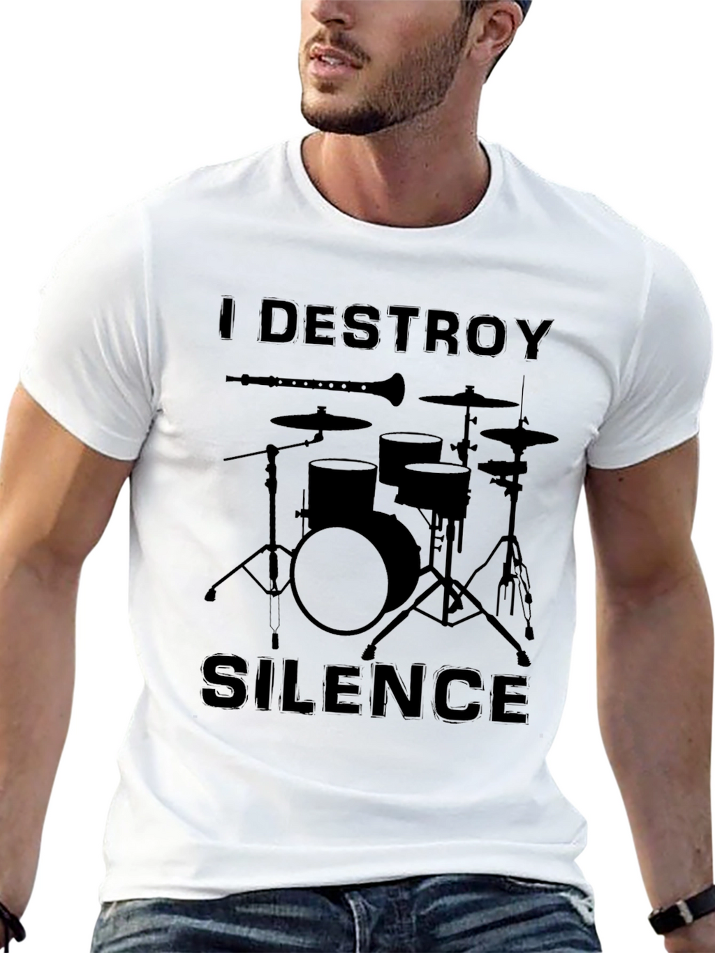 I Destroy Silence Drum Set T-Shirt