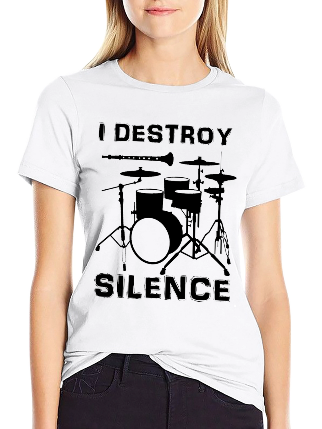 I Destroy Silence Drum Set T-Shirt