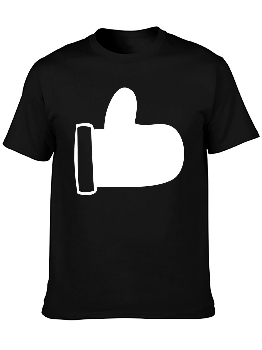 Thumbs Up Graphic Tee - Black Cotton T-Shirt