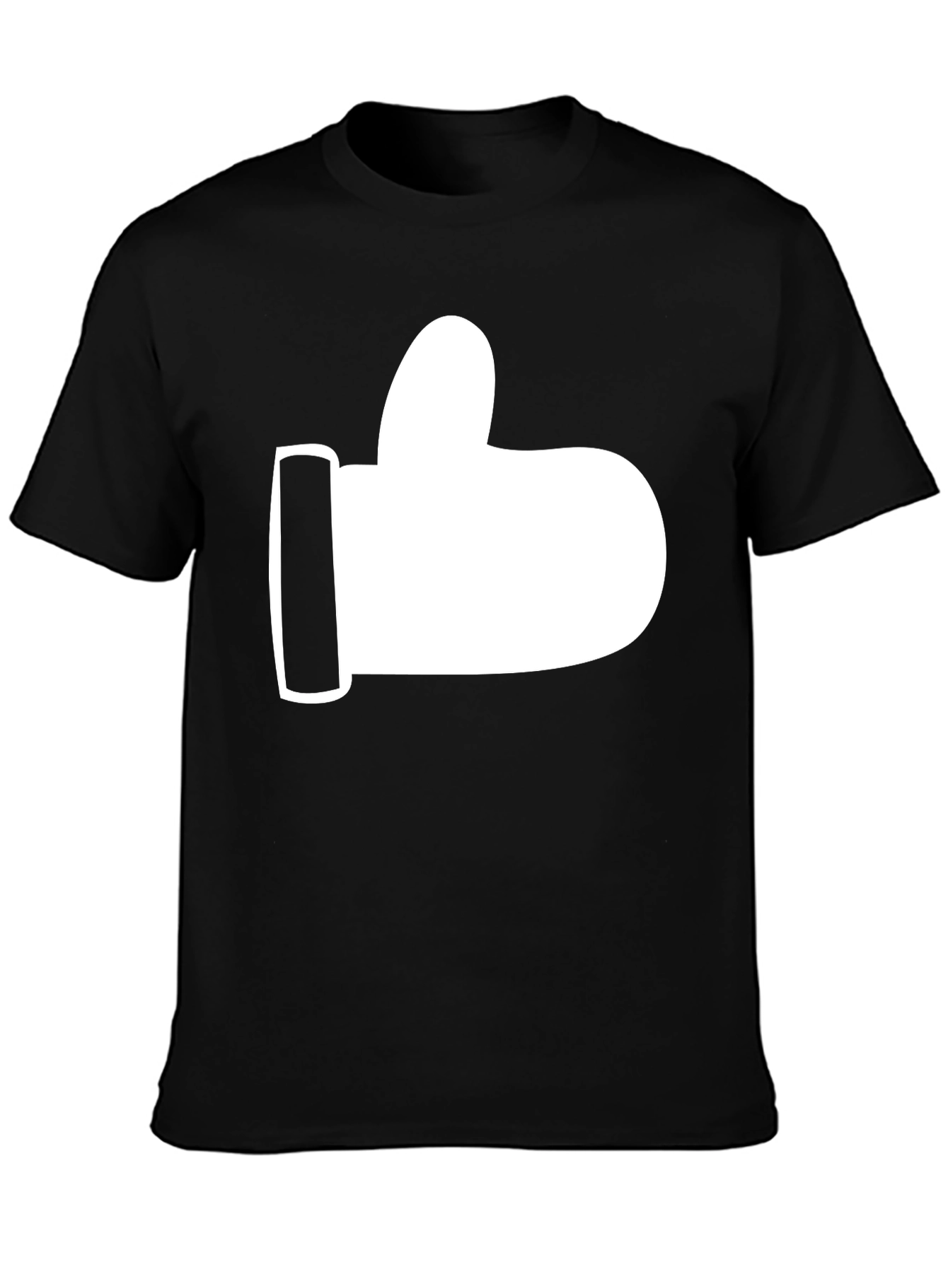 Thumbs Up Graphic Tee - Black Cotton T-Shirt