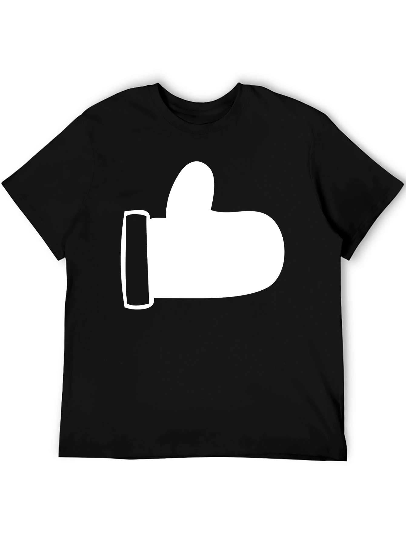 Thumbs Up Graphic Tee - Black Cotton T-Shirt