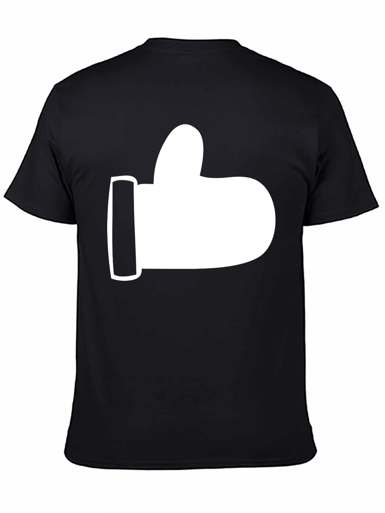 Thumbs Up Graphic Tee - Black Cotton T-Shirt
