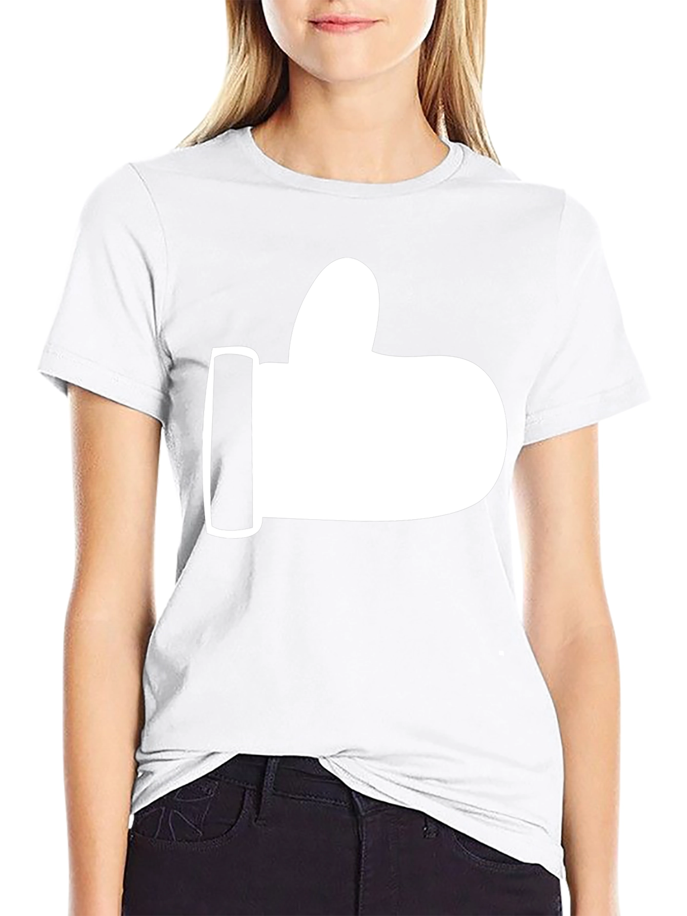 Thumbs Up Graphic Tee - Black Cotton T-Shirt