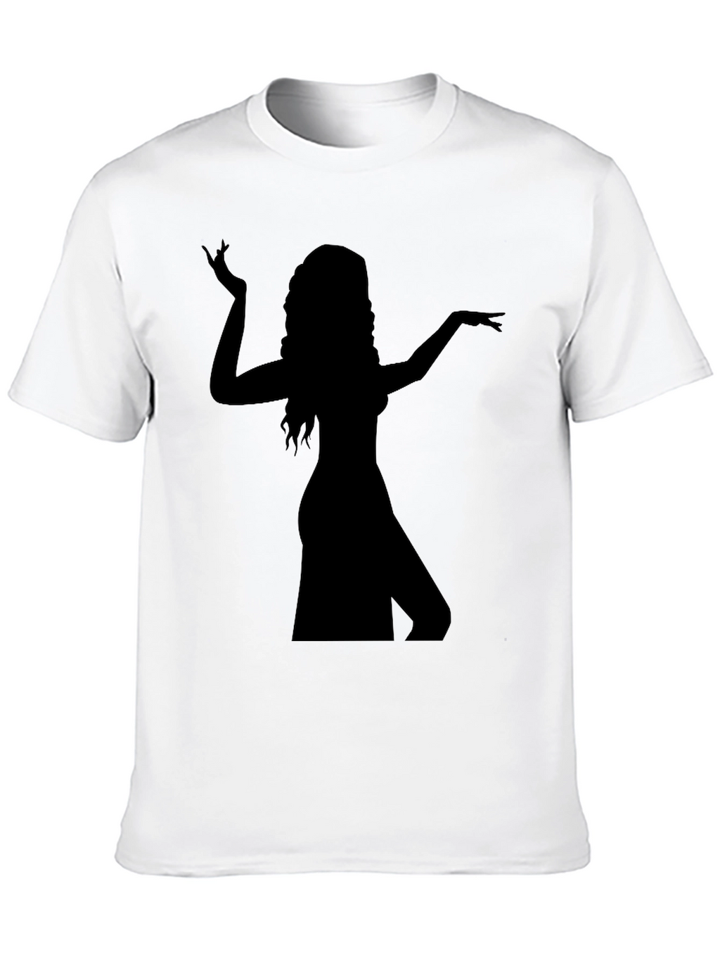 Silhouette Dancer Graphic Tee - Black Cotton T-Shirt