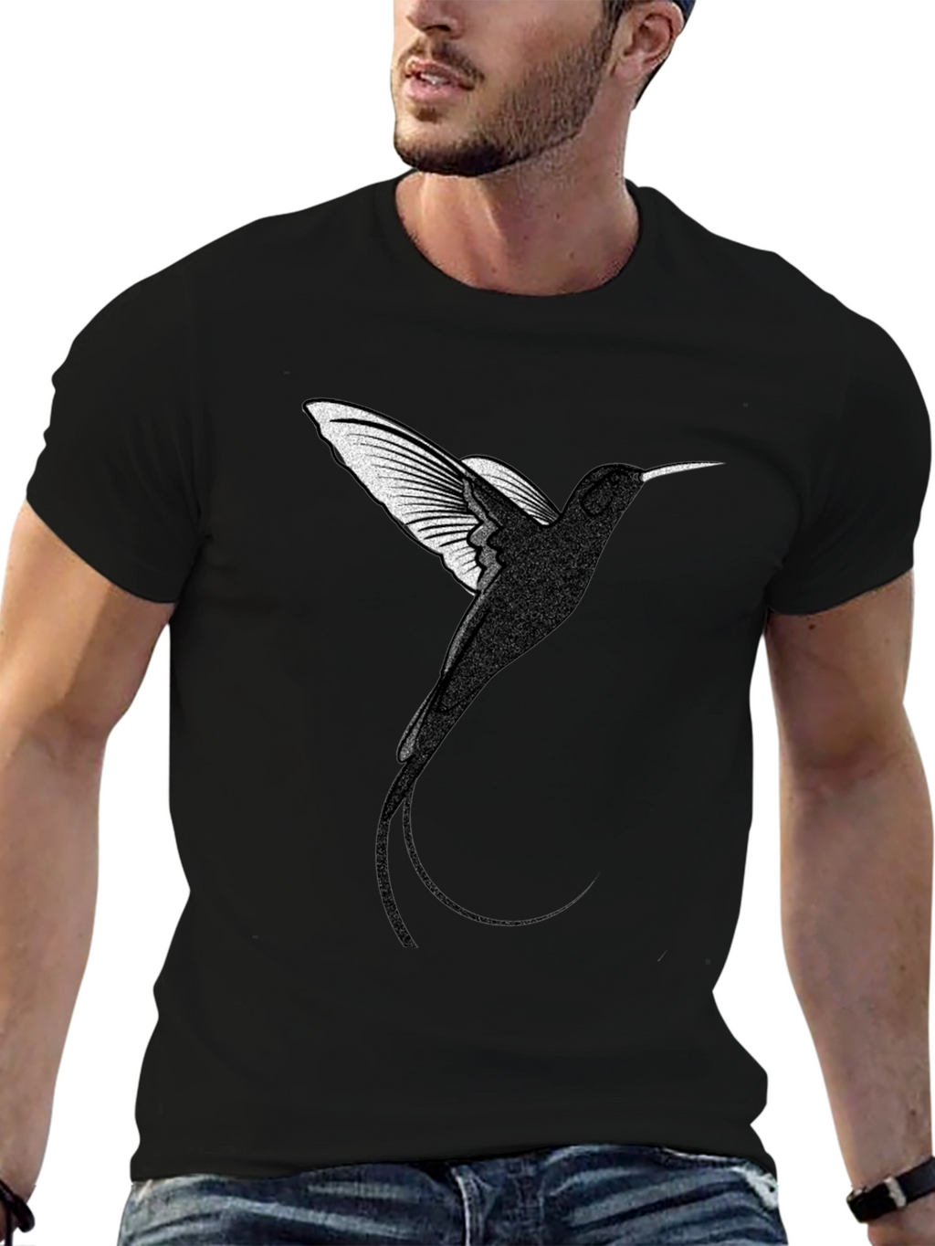 Hummingbird Graphic Tee - Mens Black T-Shirt