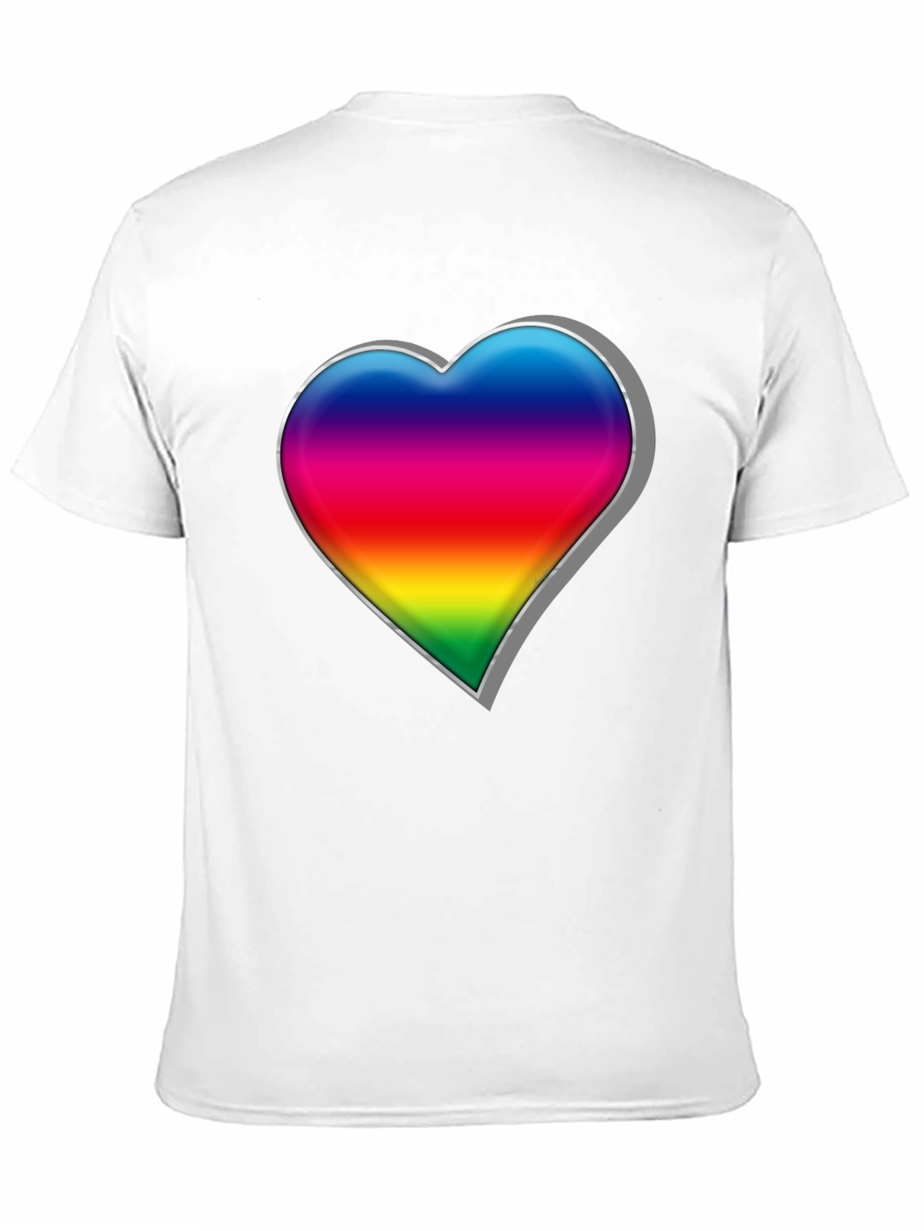 Rainbow Heart Graphic Tee - Black Cotton Blend Shirt