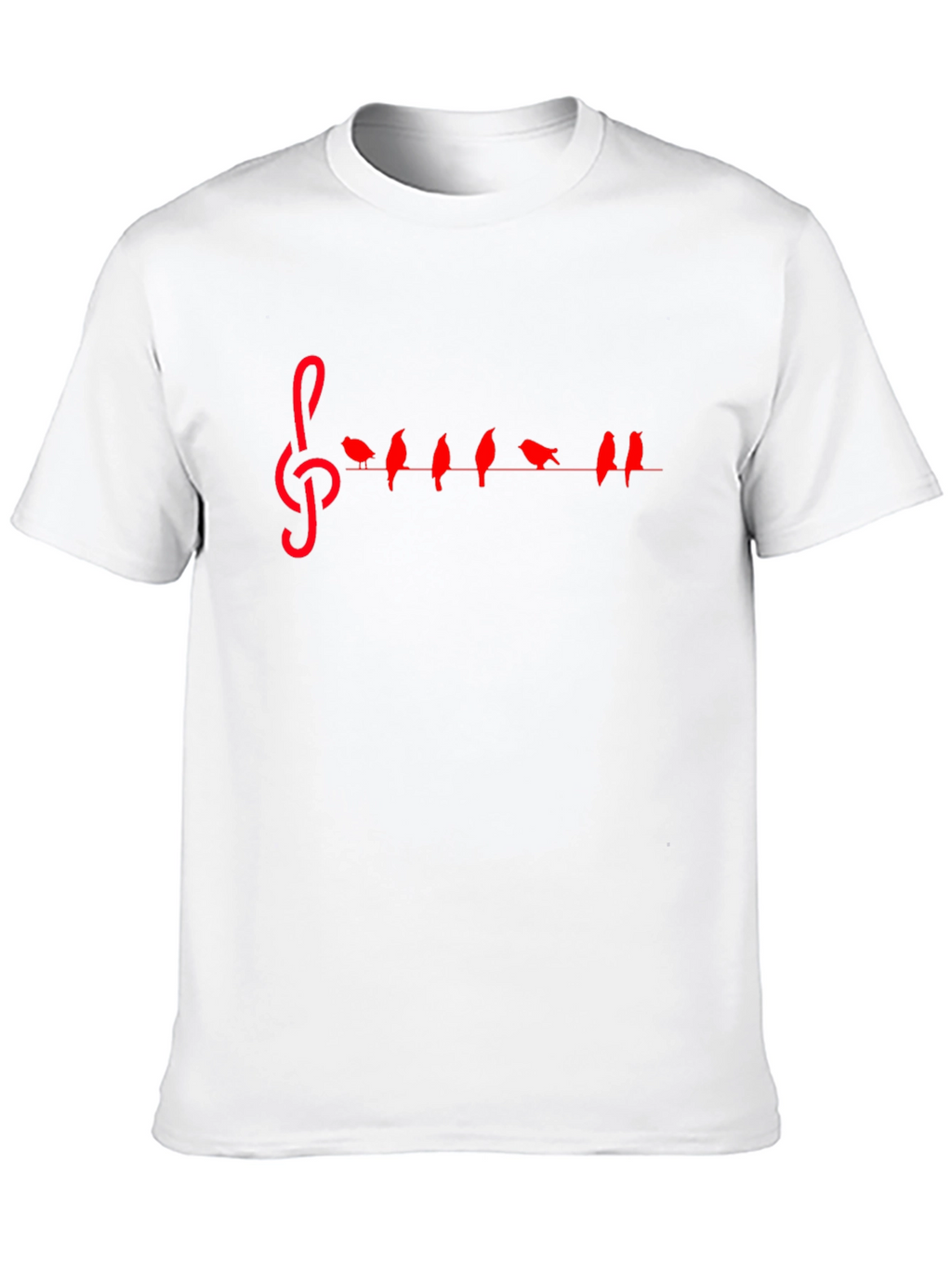Musical Birds Treble Clef Graphic Tee - Black