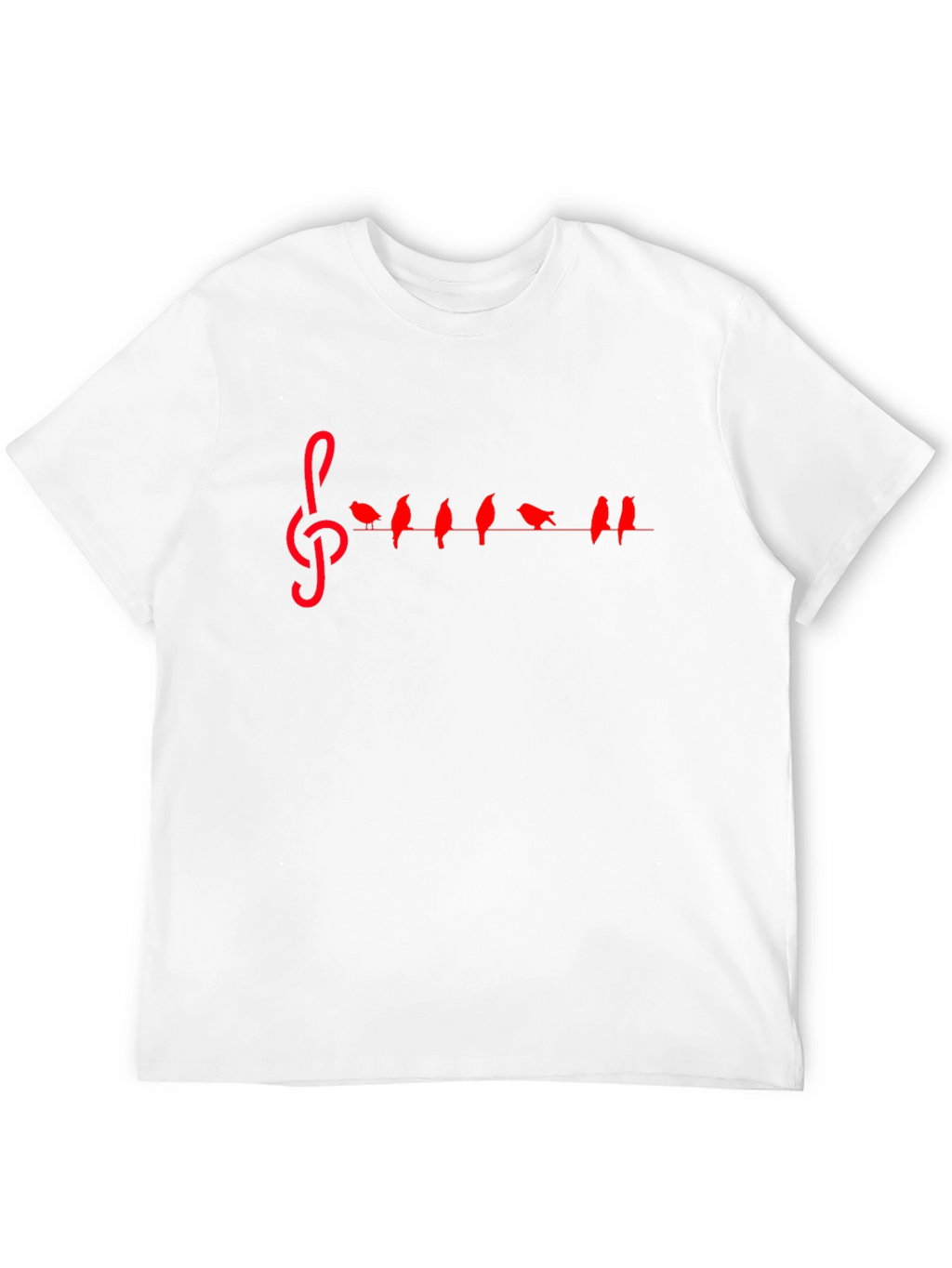 Musical Birds Treble Clef Graphic Tee - Black
