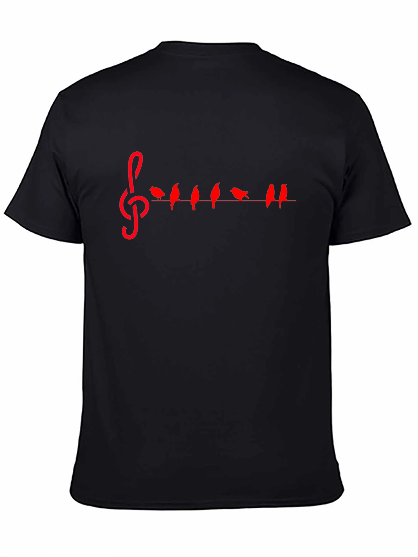Musical Birds Treble Clef Graphic Tee - Black
