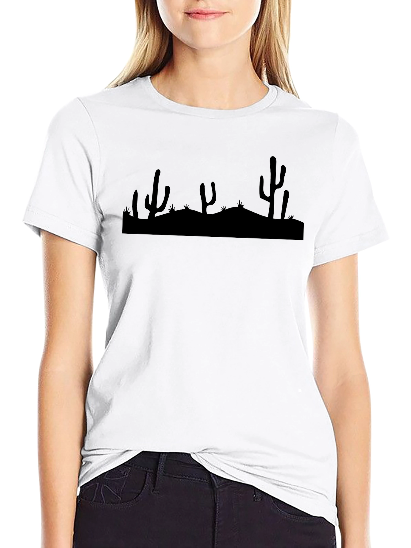 Cactus Silhouette Black T-Shirt