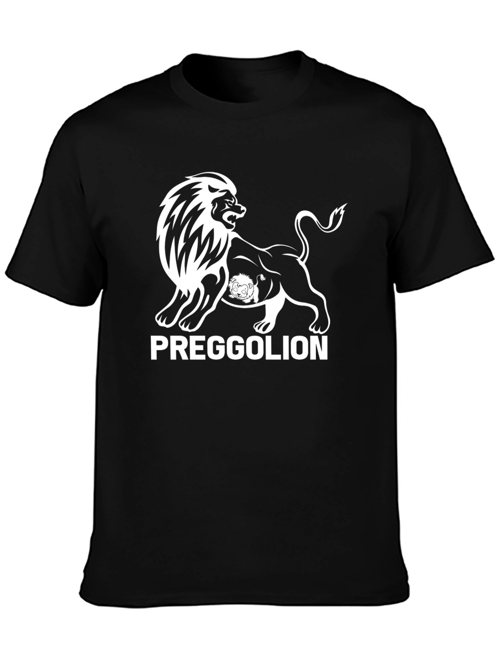 Preggolion Black T-Shirt - Lion Graphic Tee