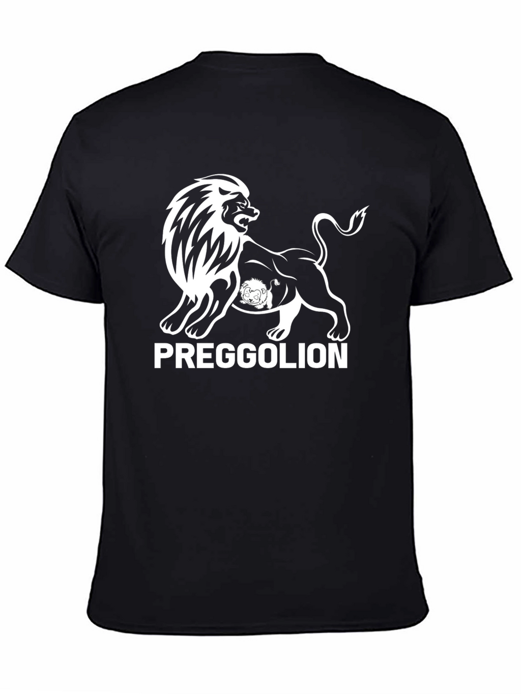 Preggolion Black T-Shirt - Lion Graphic Tee