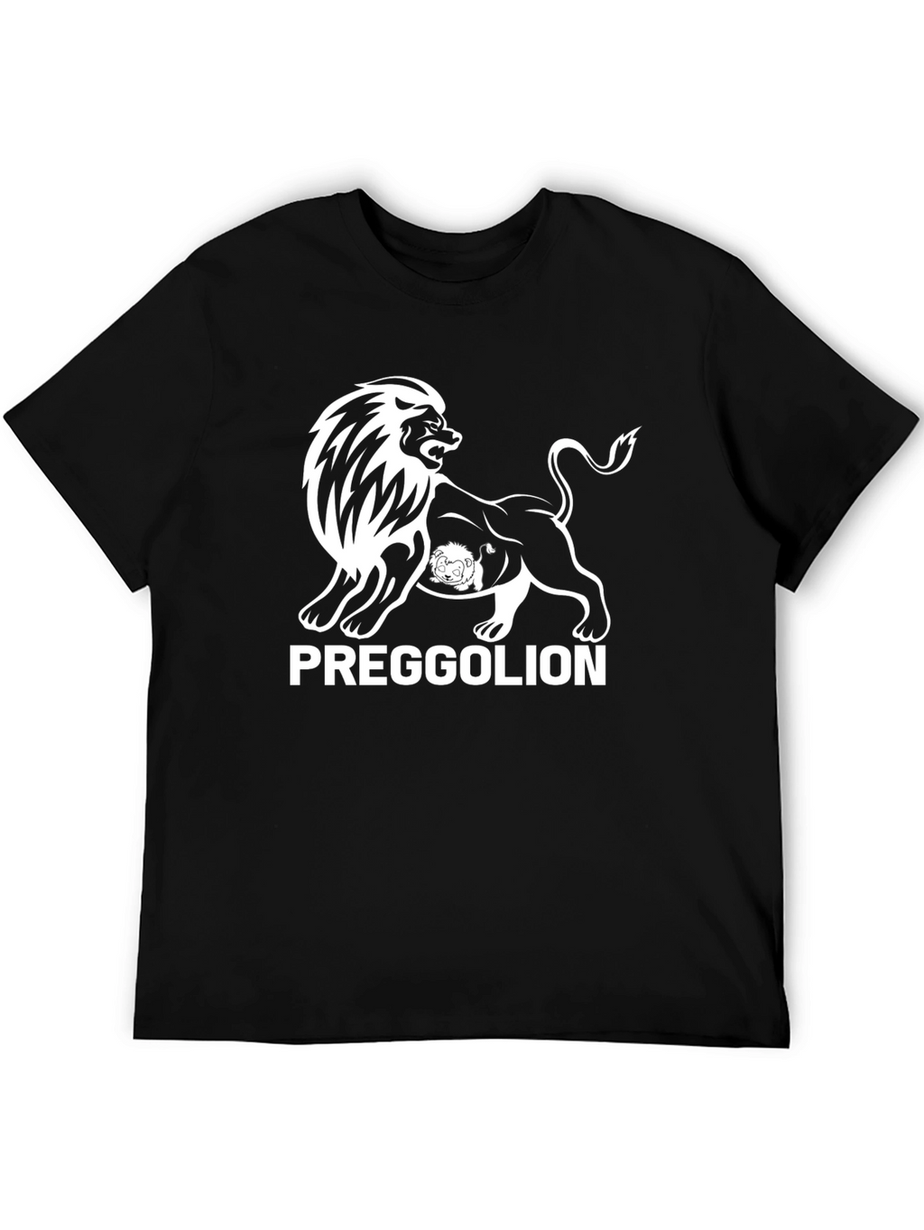 Preggolion Black T-Shirt - Lion Graphic Tee