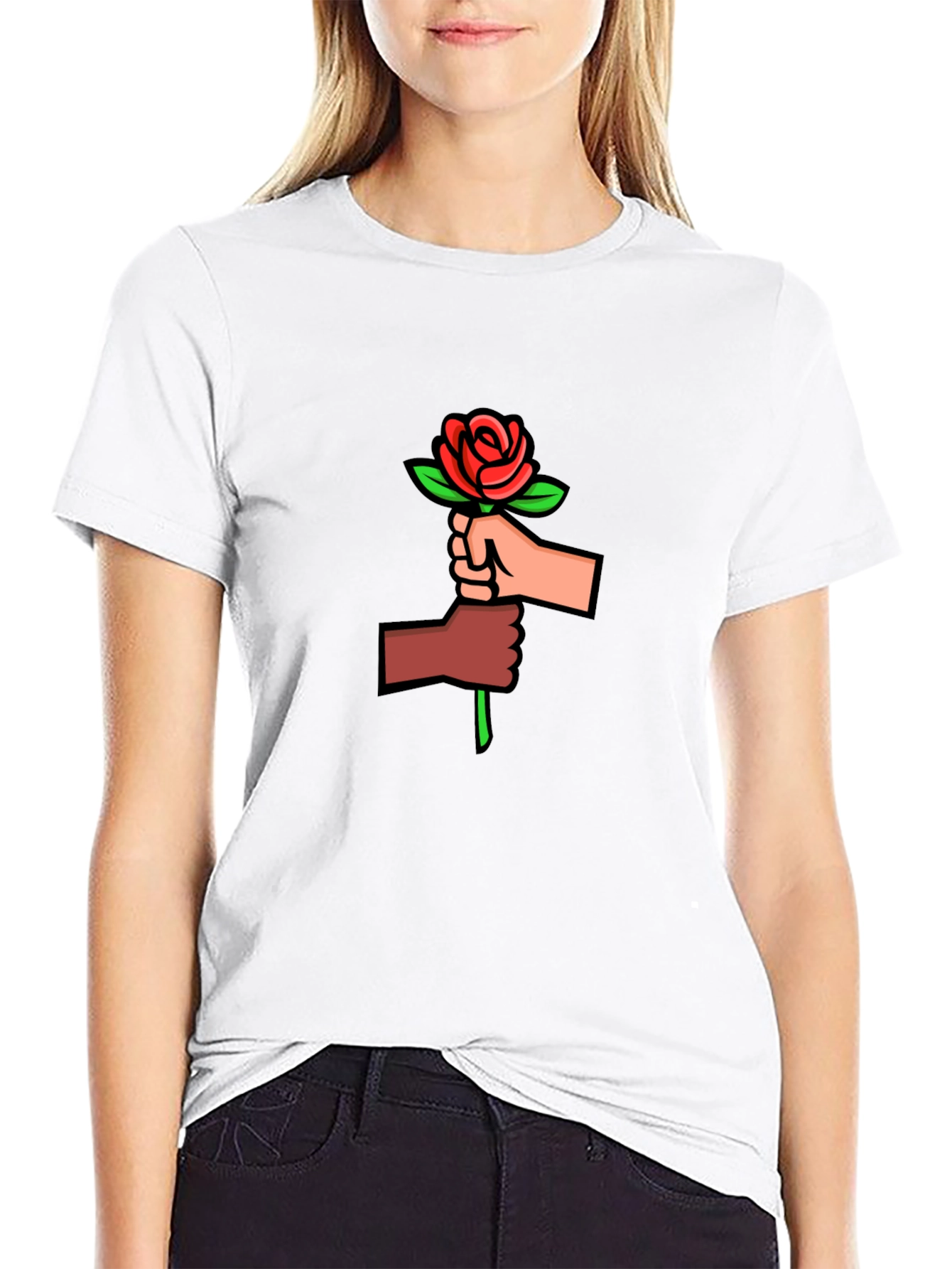 Rose United Graphic Tee - Black Unisex