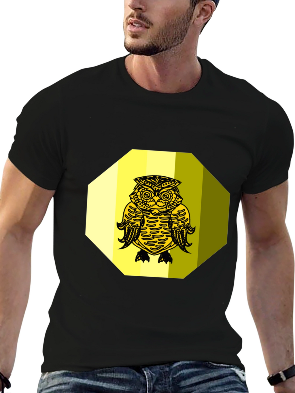 Owl Graphic Tee - Black Cotton Blend
