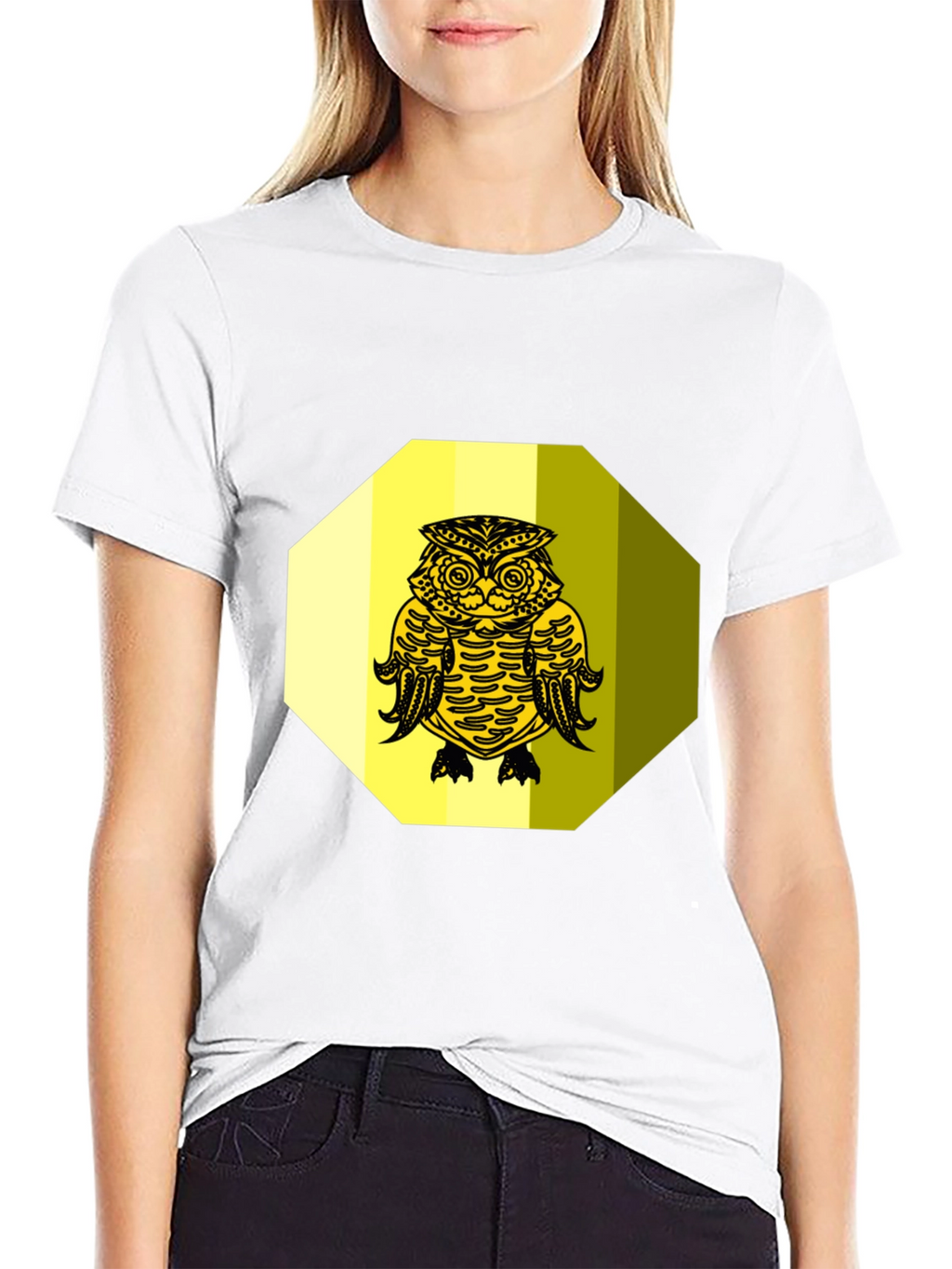 Owl Graphic Tee - Black Cotton Blend